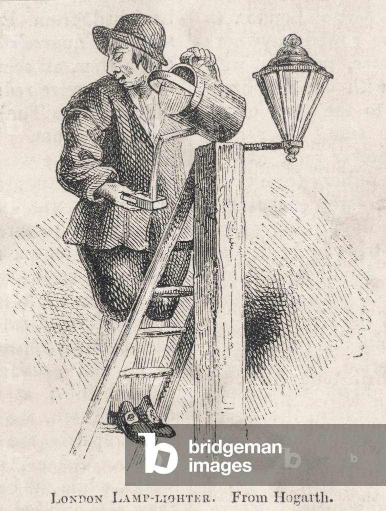 Image of Engraving depicting OIL LAMPLIGHTER by William Hogarth