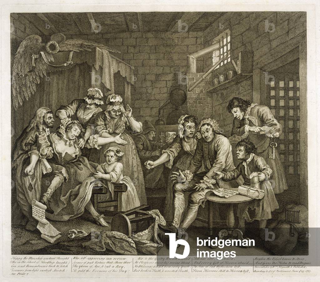Image of Engraving depicting NEWGATE PRISON 1735 1735 by William Hogarth
