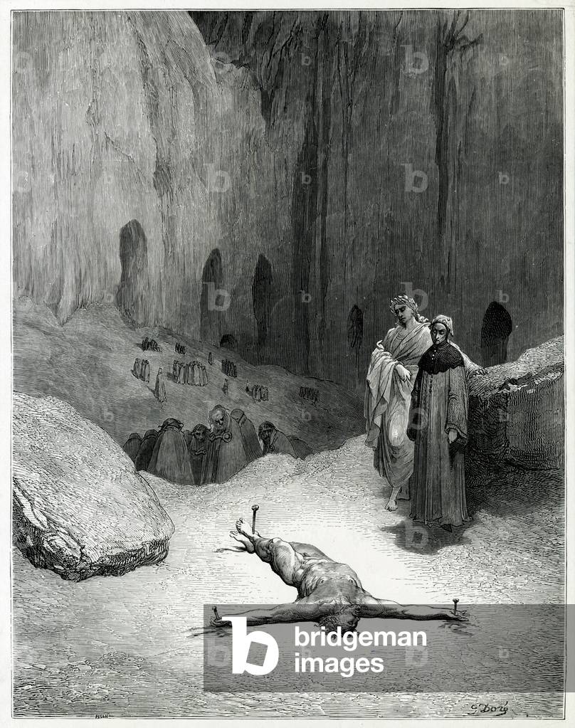 Image de Gravure représentant DANTE/VIRGIL/HELL/SINNER 1307 par Gustave Dore