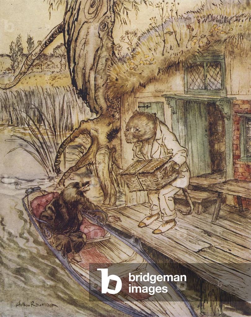 Image of Print depicting Wind in Willows - Grahame 1939 by Arthur Rackham