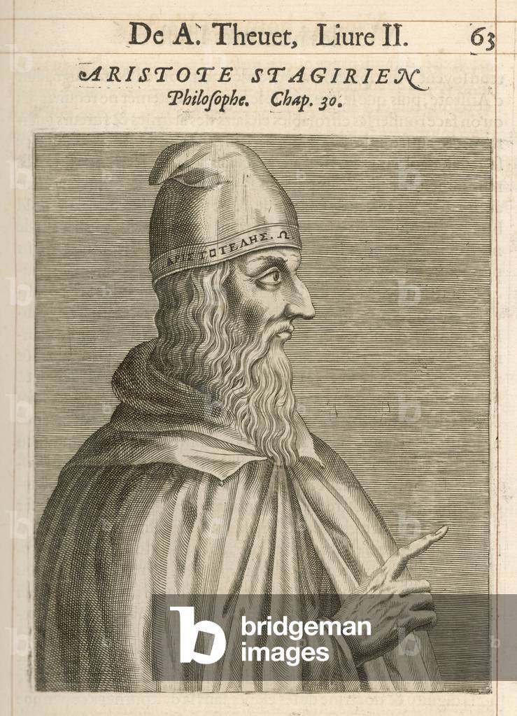 Image of Engraving depicting ARISTOTLE 1584 by Andre Thevet