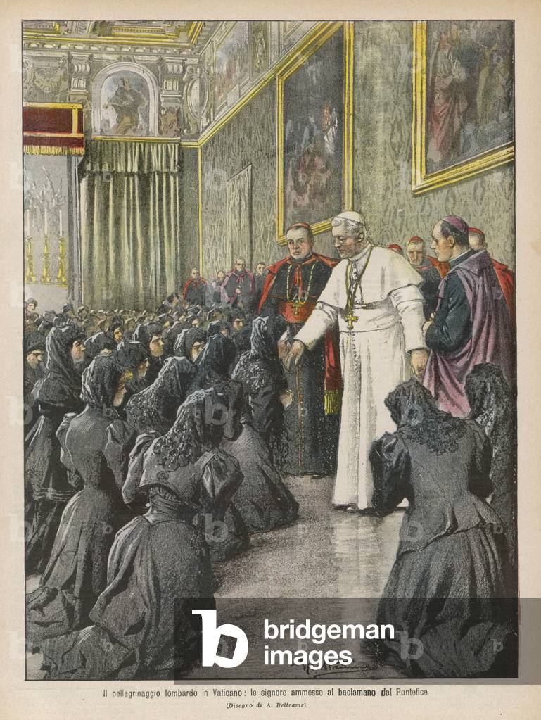 Image de Estampe représentant BÉNÉDICTION DU PAPE PIE X 1907 par Achille Beltrame