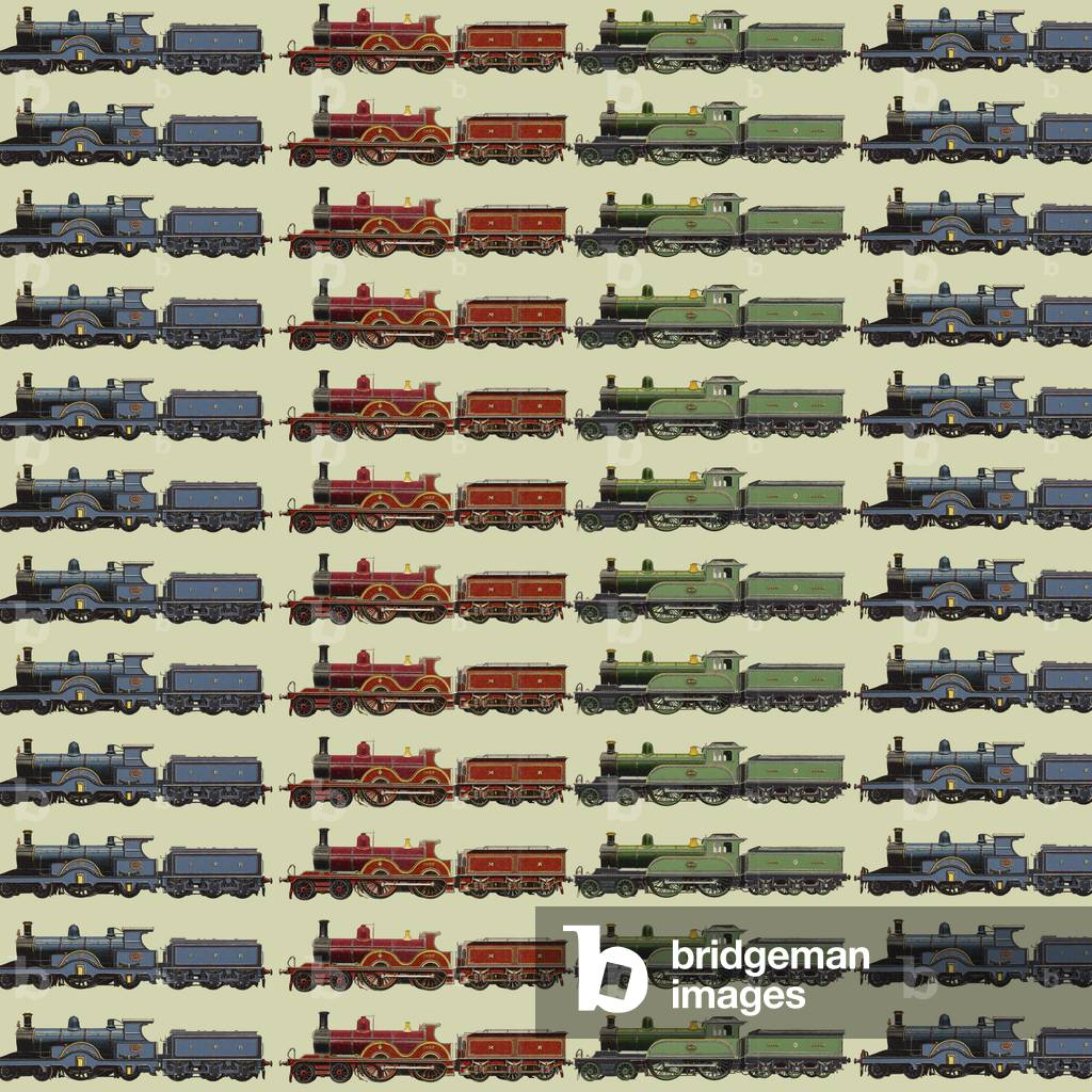 Image of Print depicting Repeating Pattern - Steam Engines 1801