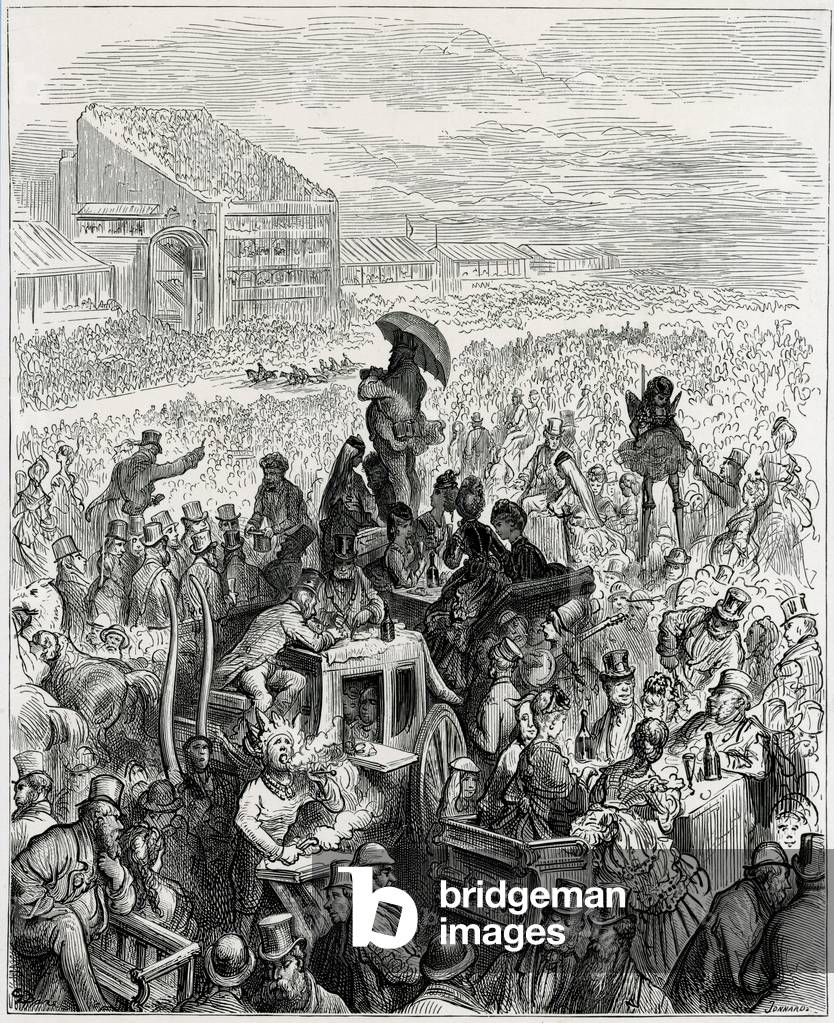 Bild von Gravur "EPSOM DERBYTAG 1870" 1870 von Gustave Dore
