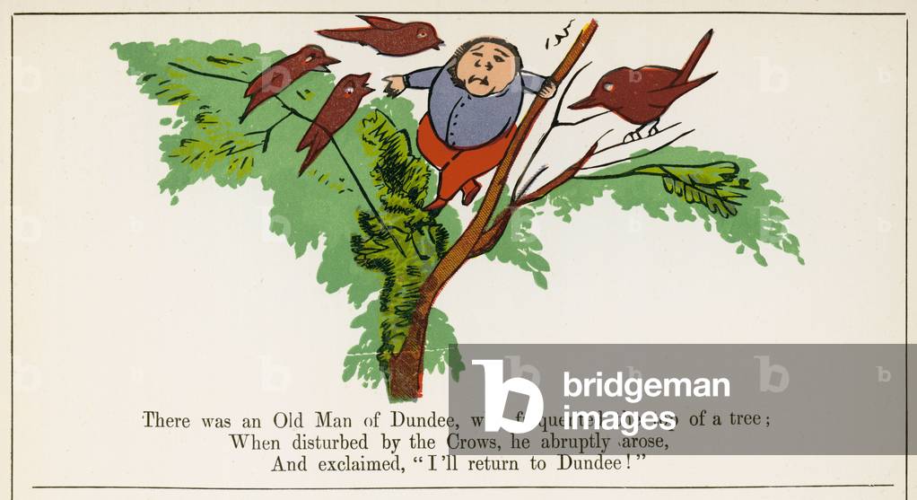 Bild von Druck "Der alte Mann von Dundee" 1875 von Edward Lear