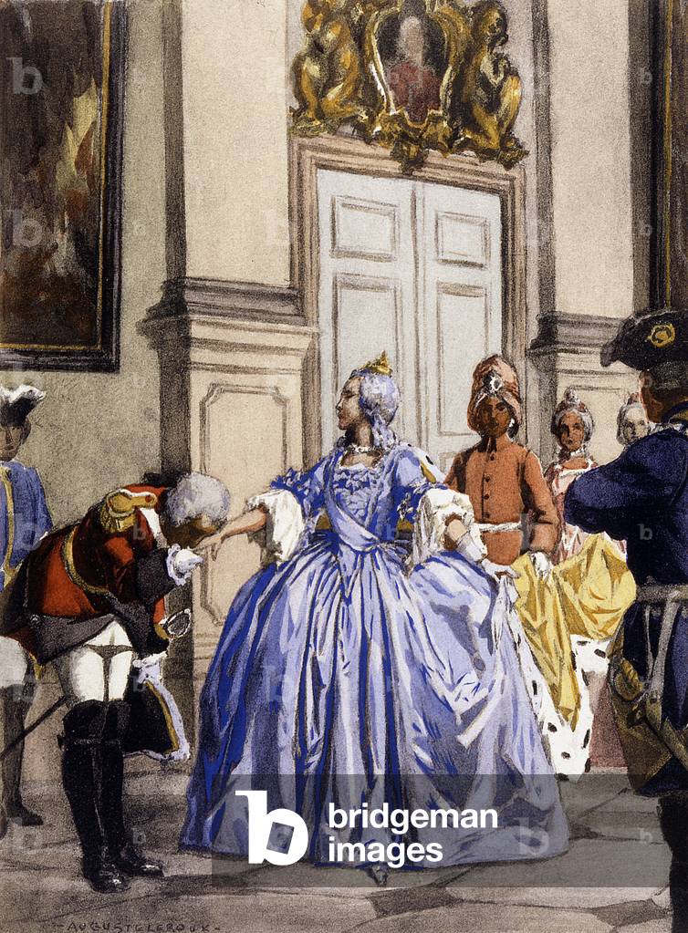 Image of Print depicting Customs - Etiquette 1701 by Auguste Leroux