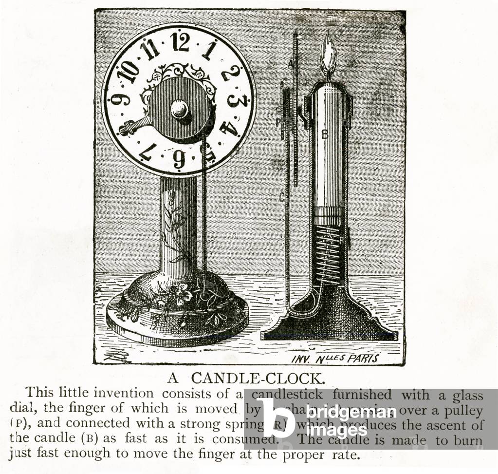 Image of Engraving depicting Candle Clock 1801