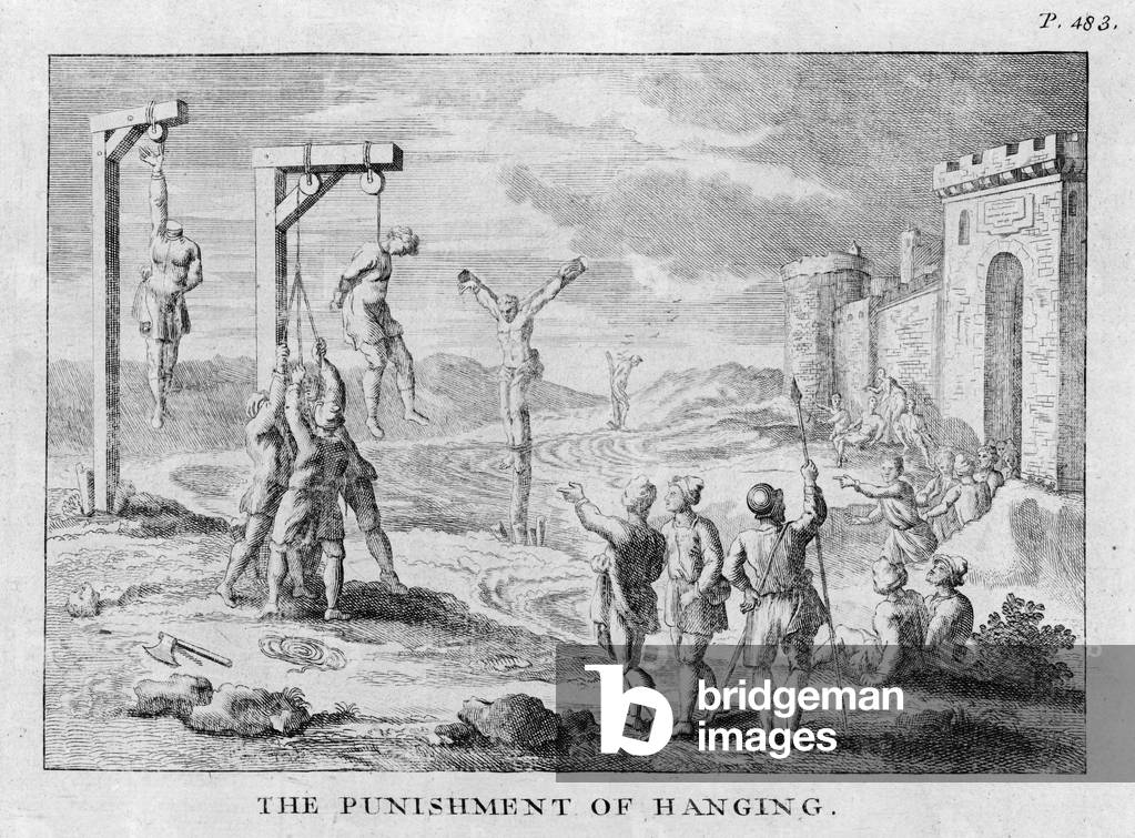 Image of Engraving depicting EXECUTION BY HANGING 1732