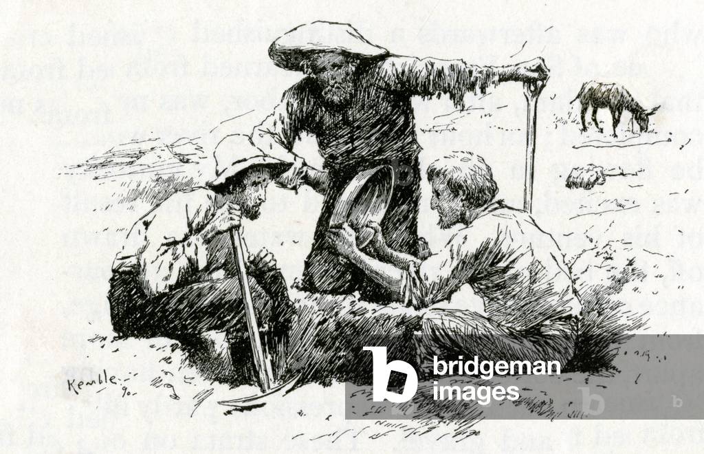 Image of Engraving depicting GOLD PROSPECTORS 1891 by Edward Windsor Kemble