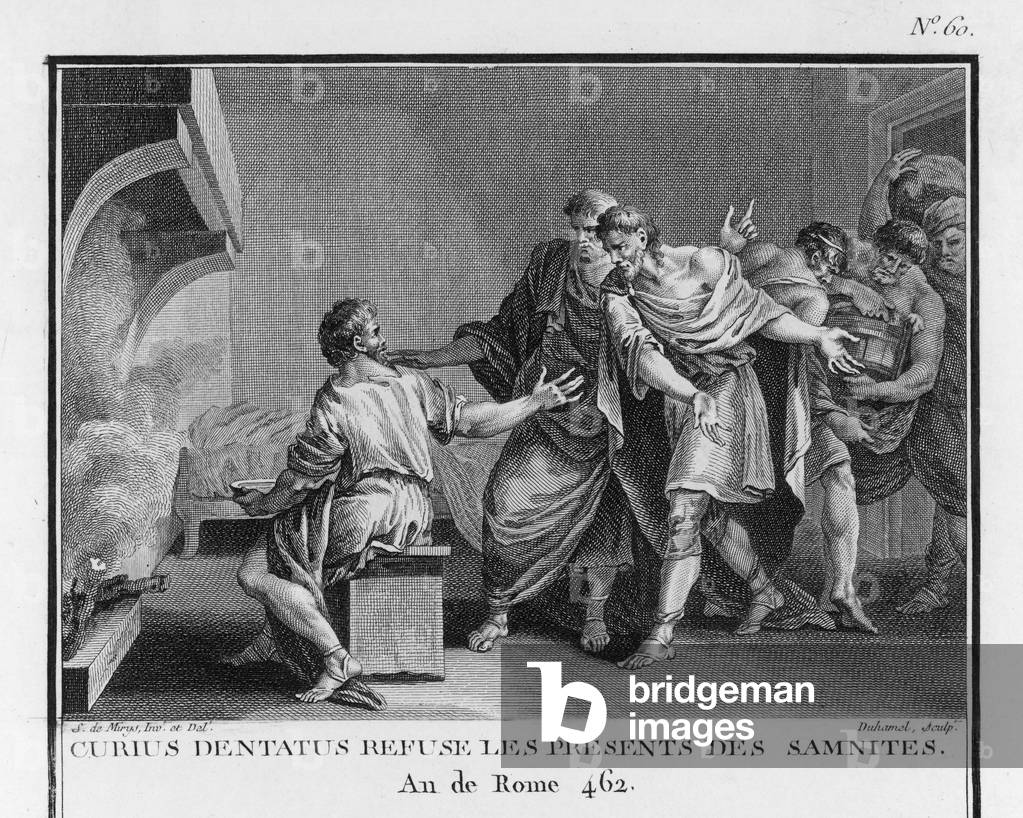 Curius Dentatus refusing bribes from Samnites by Silvestre Mirys