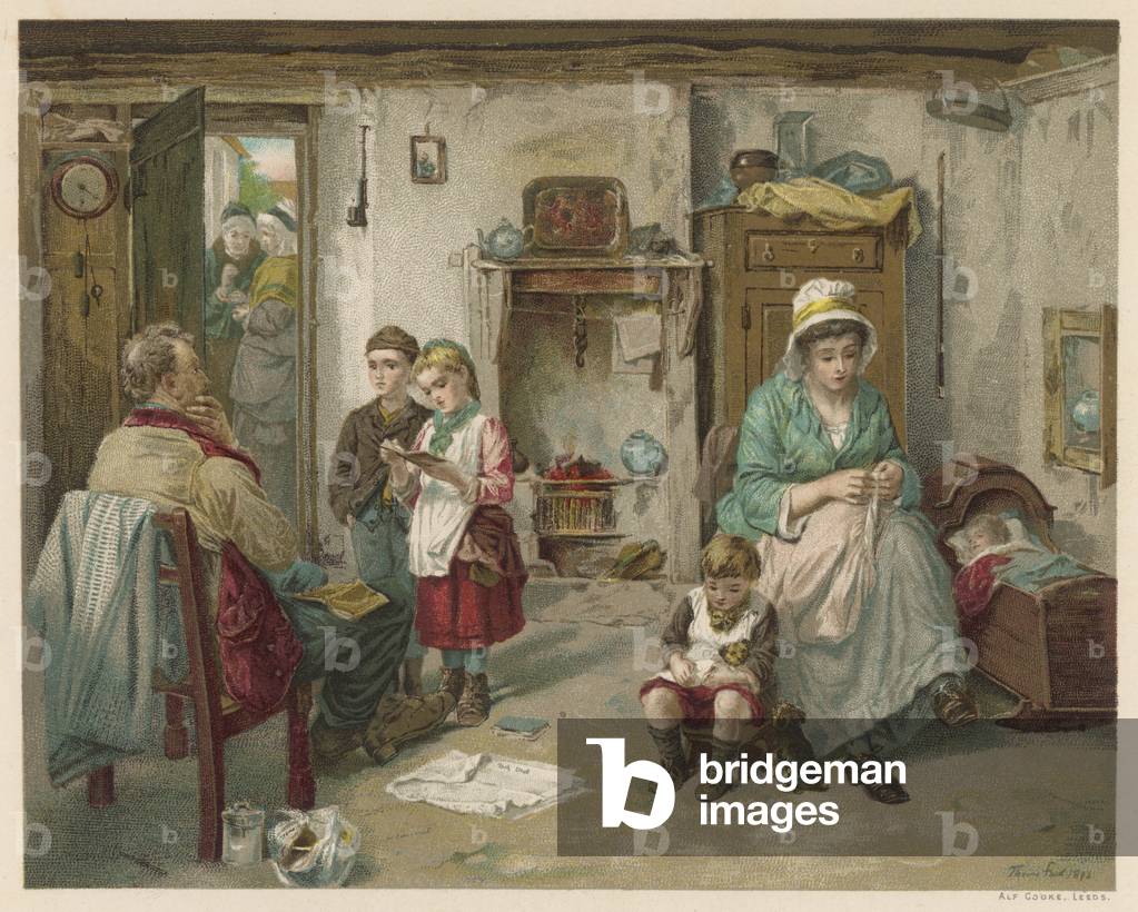 Image of Print depicting SCHOOL BOARD EXAMINATION 1893 by Thomas Faed
