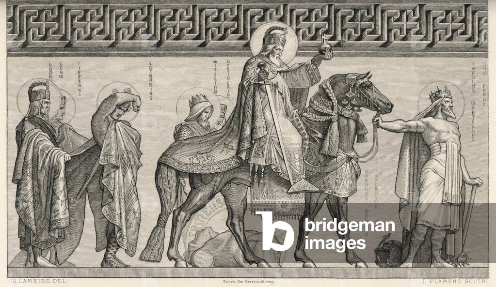 Immagine di Incisione "CARLO MAGNO" 1801 di Leopold Flameng