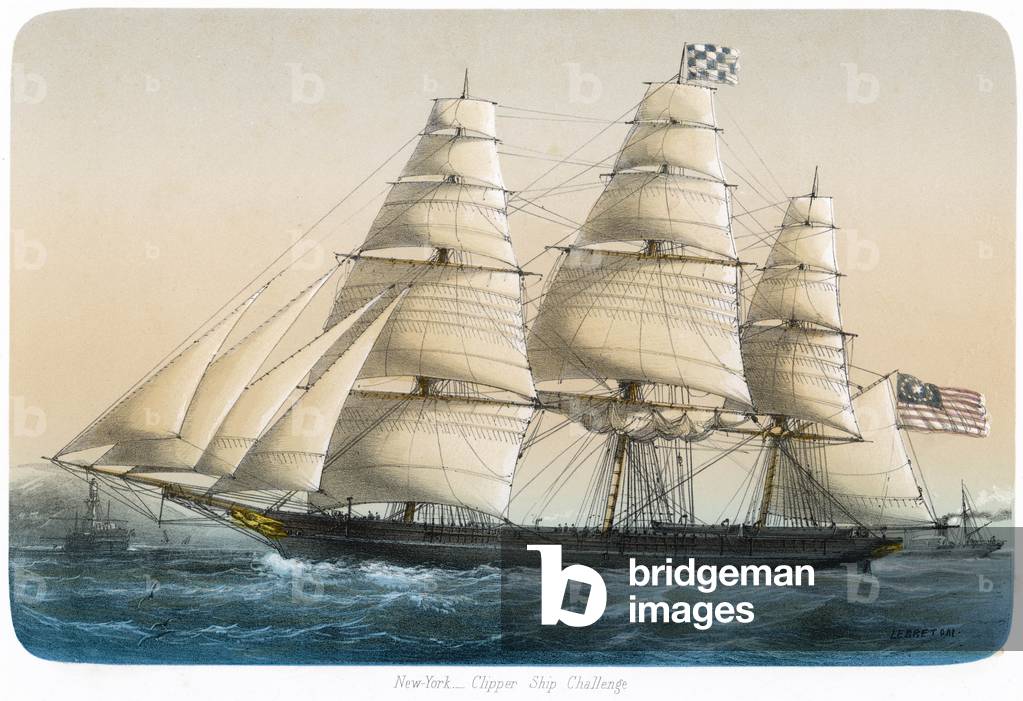 Image of Print depicting Challenge - Clipper 1860 by Louis Lebreton