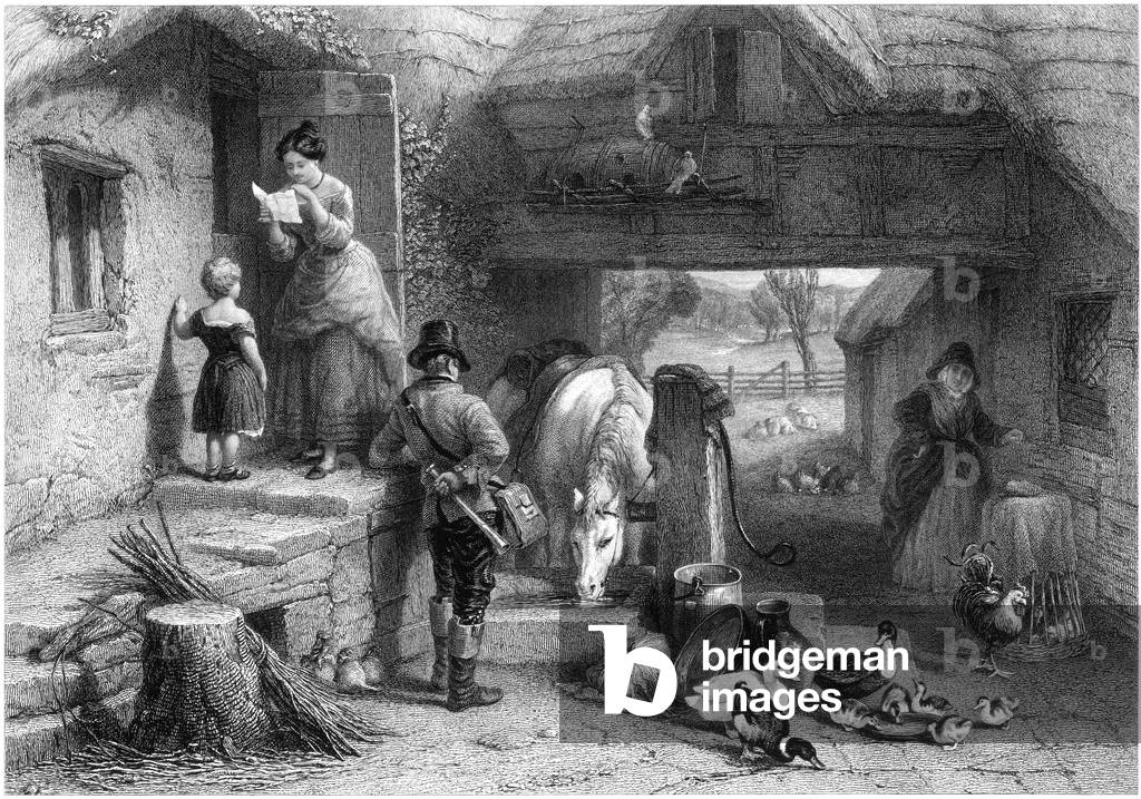 Bild von Gravur "LÄNDLICHER POSTBOTE" 1840