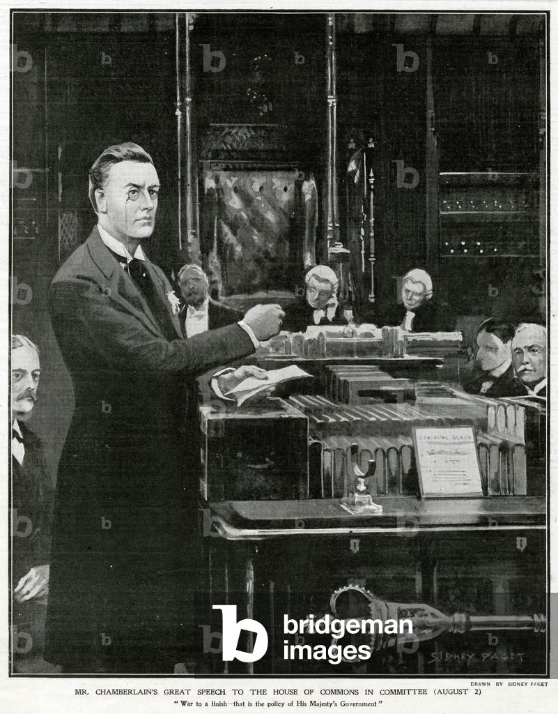 Immagine di Stampa "Joseph Chamberlain (litografia)" 1901 di Sidney Paget