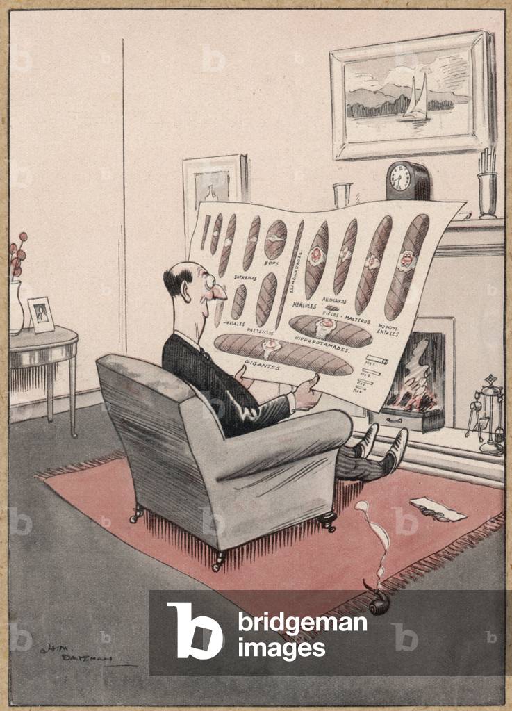 Bild von Druck "ZIGARREN-KENNER" 1925 von H M Bateman
