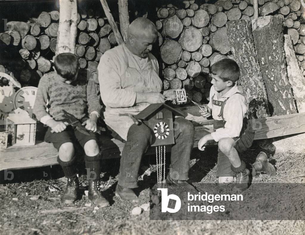 Image of Photography depicting CUCKOO CLOCK MAKER 1930 by Barnaby's Studios Ltd
