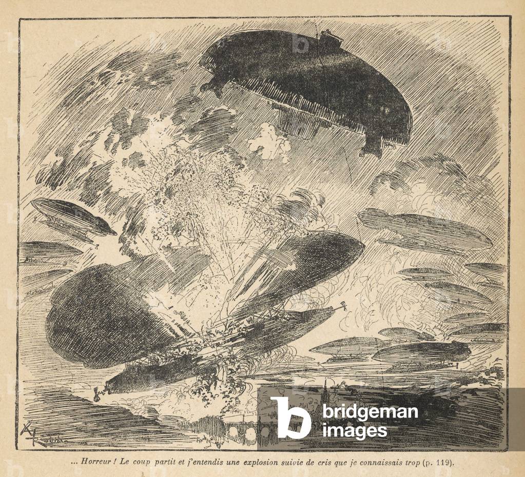 Immagine di Stampa "DISCO VOLANTE AMERICANO" 1908 di Albert Robida