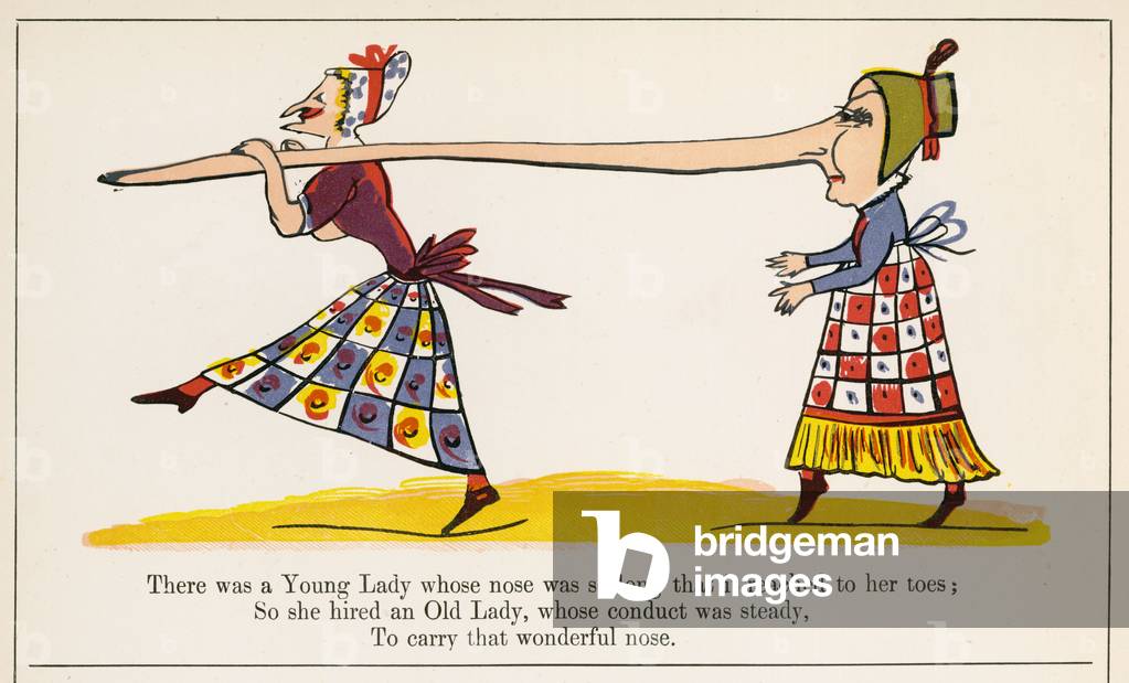 Jeune femme dont le nez, Edward Lear