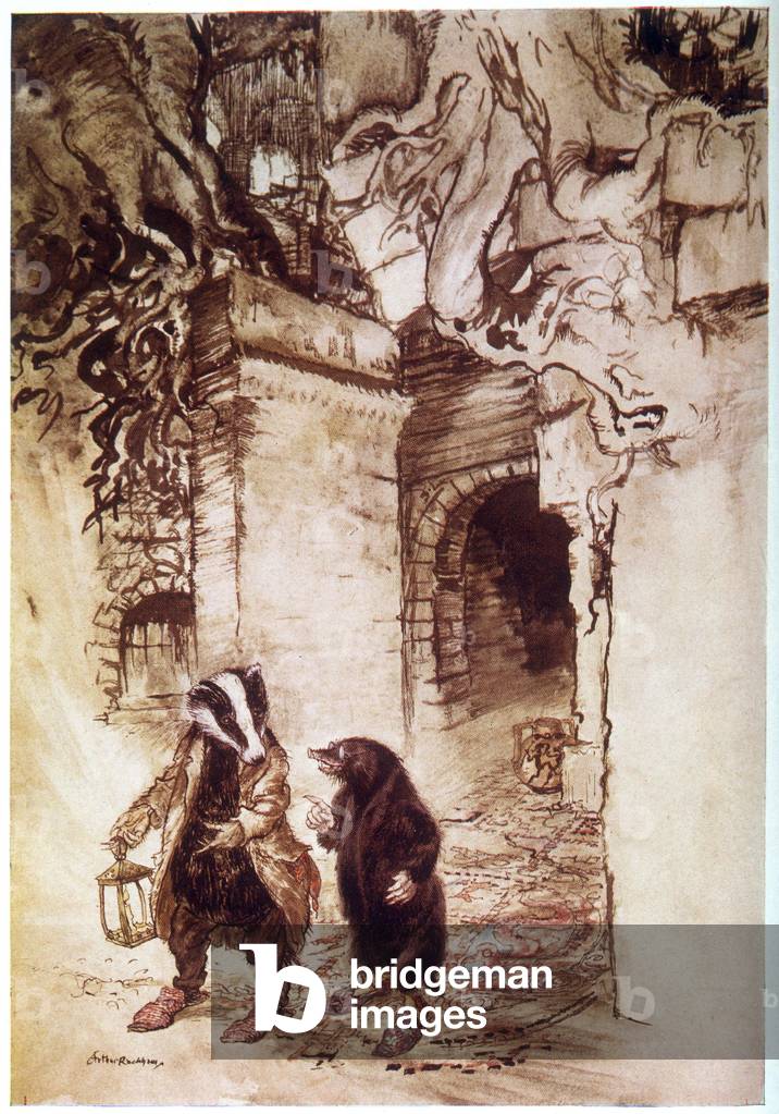 Image of Print depicting BADGER & MOLE/WILLOW 1939 by Arthur Rackham