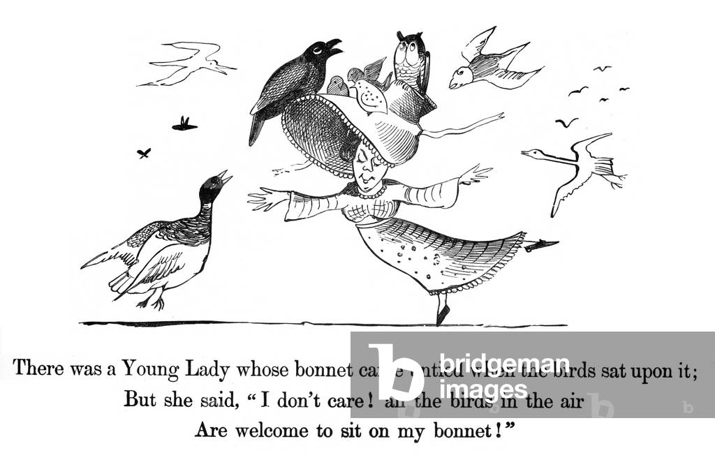 Immagine di Stampa "Giovane signora il cui cofano" 1905 di Edward Lear