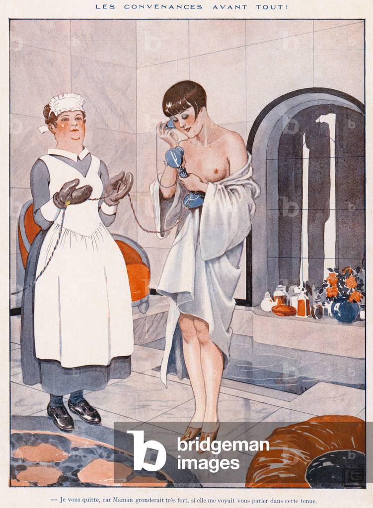 Image de Estampe représentant EXTENSION DE LA SALLE DE BAIN (impression) 1926 par Georges Leonnec
