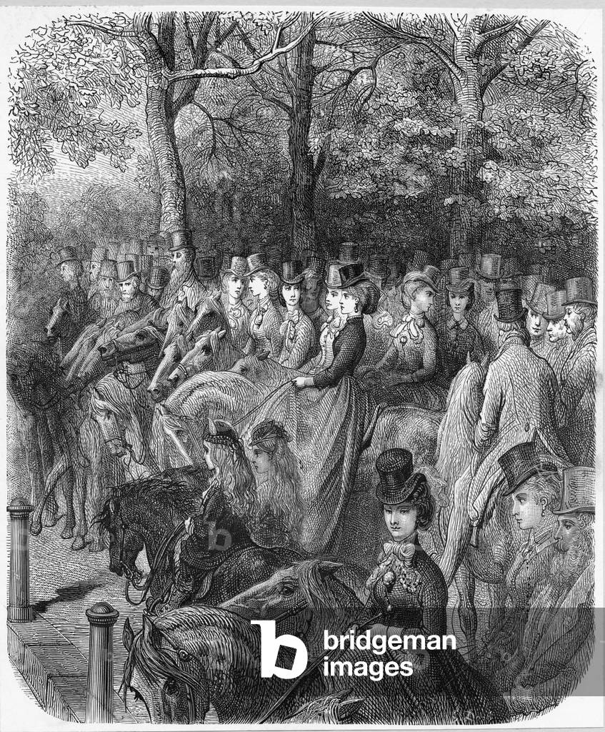 Image of Engraving depicting HYDE PARK 1870 1870 by Gustave Dore