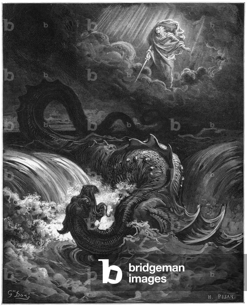 Bild von Gravur "Dores „Leviathan“" 1860 von Gustave Dore