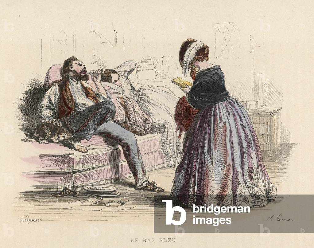 Image de Estampe représentant ÉGALITÉ/BAS BLEU 1850 par Hippolyte Louis Pauquet