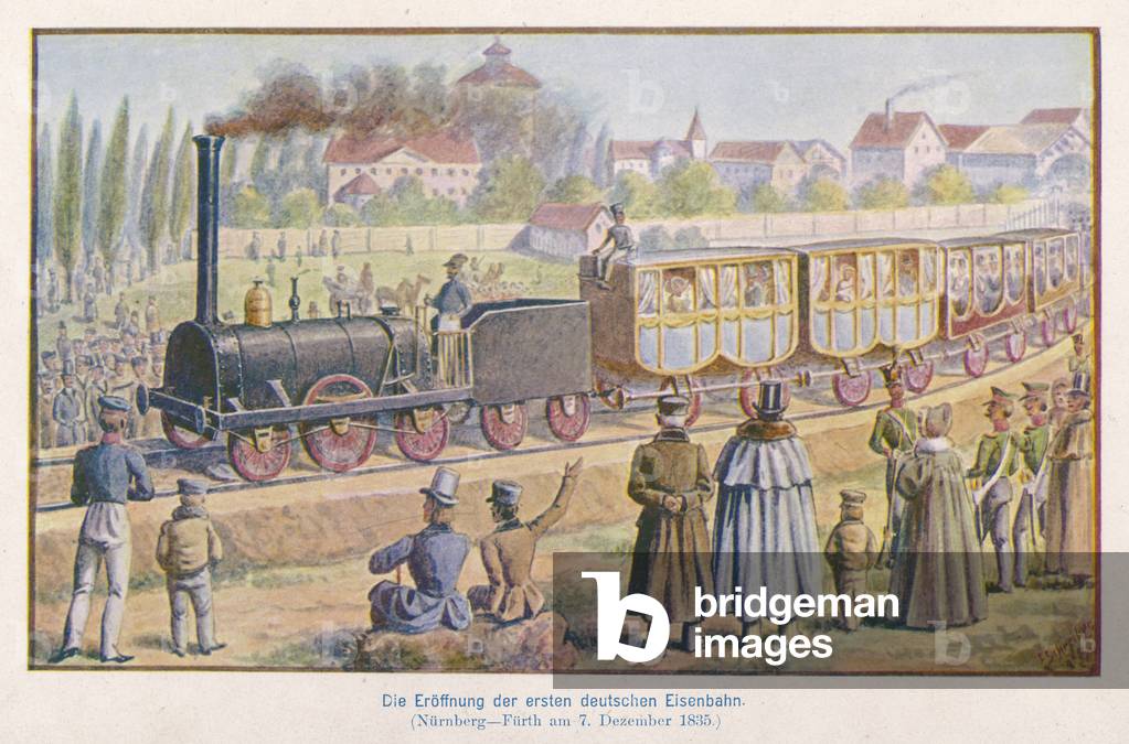 Bild von Druck "ERSTER DEUTSCHER ZUG" 1801