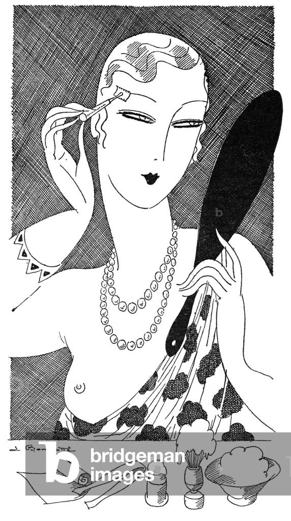 Bild von Druck "AUGENPFLEGE/AUGENBRAUEN 1928" 1928 von Louis Bonnotte