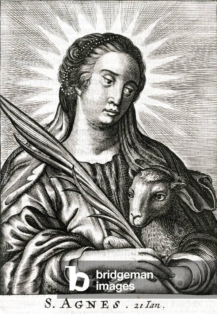 Bild von Gravur "HEILIGE AGNES" 1801