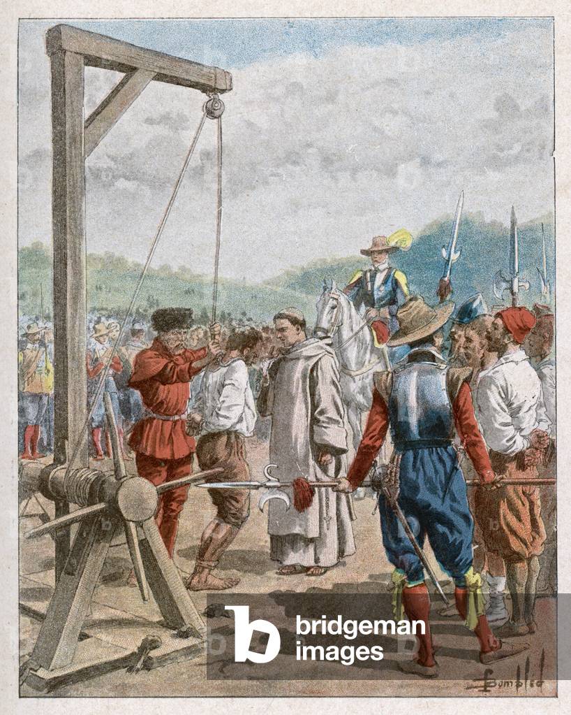 Bild von Druck "CHAMPLAIN & VERSCHWÖRER" 1608 von Louis Charles Bombled