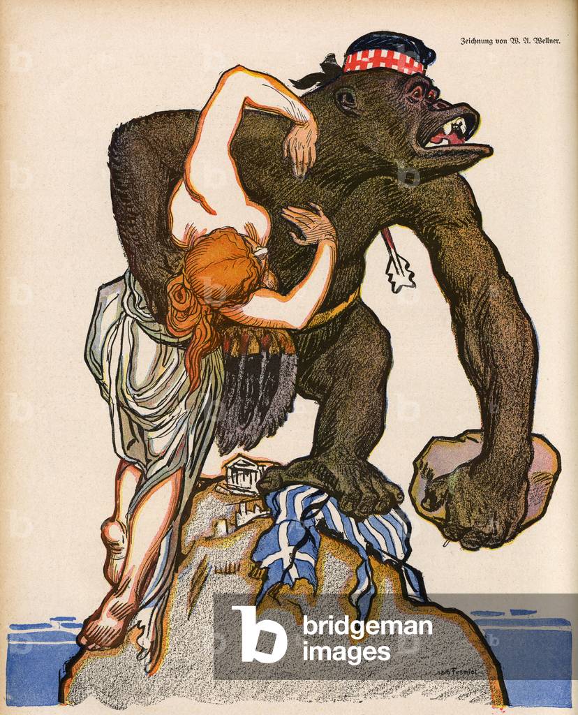 Image of Print depicting BRITAIN GRABS GREECE 1916 by Wilhelm Anton Wellner