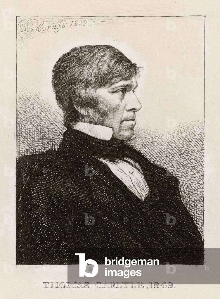 Immagine di Incisione "THOMAS CARLYLE" 1849 di Charles William Sherborn