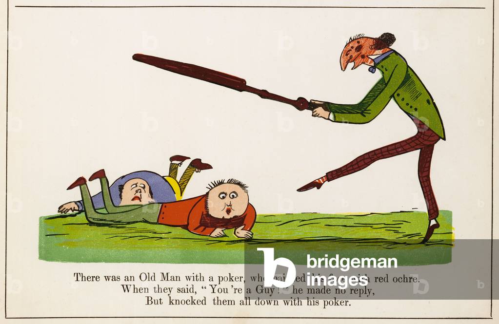 Vieil homme avec un poker, Edward Lear