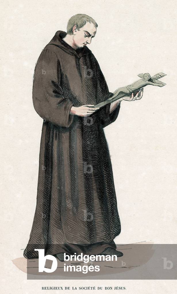 Image de Estampe représentant MOINE MÉDITANT 1848 par French School