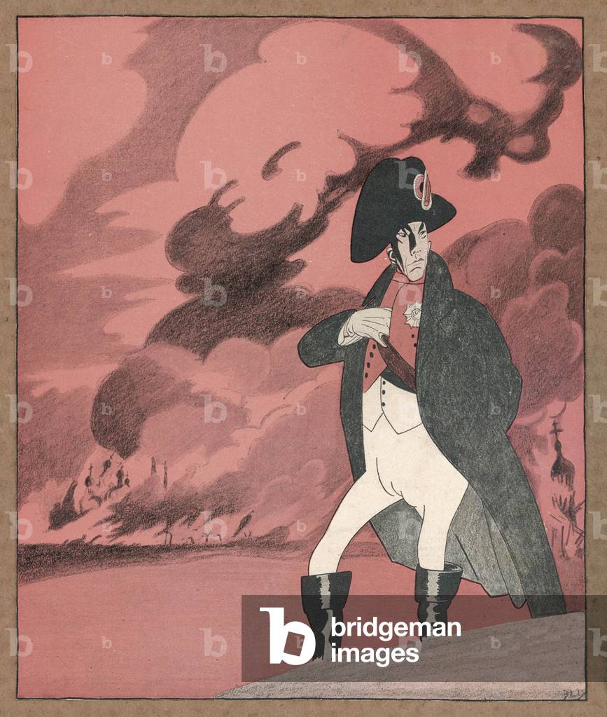 Image de Estampe représentant KERENSKY EN TANT QUE NAPOLÉON 1917 par Ragnvald Blix