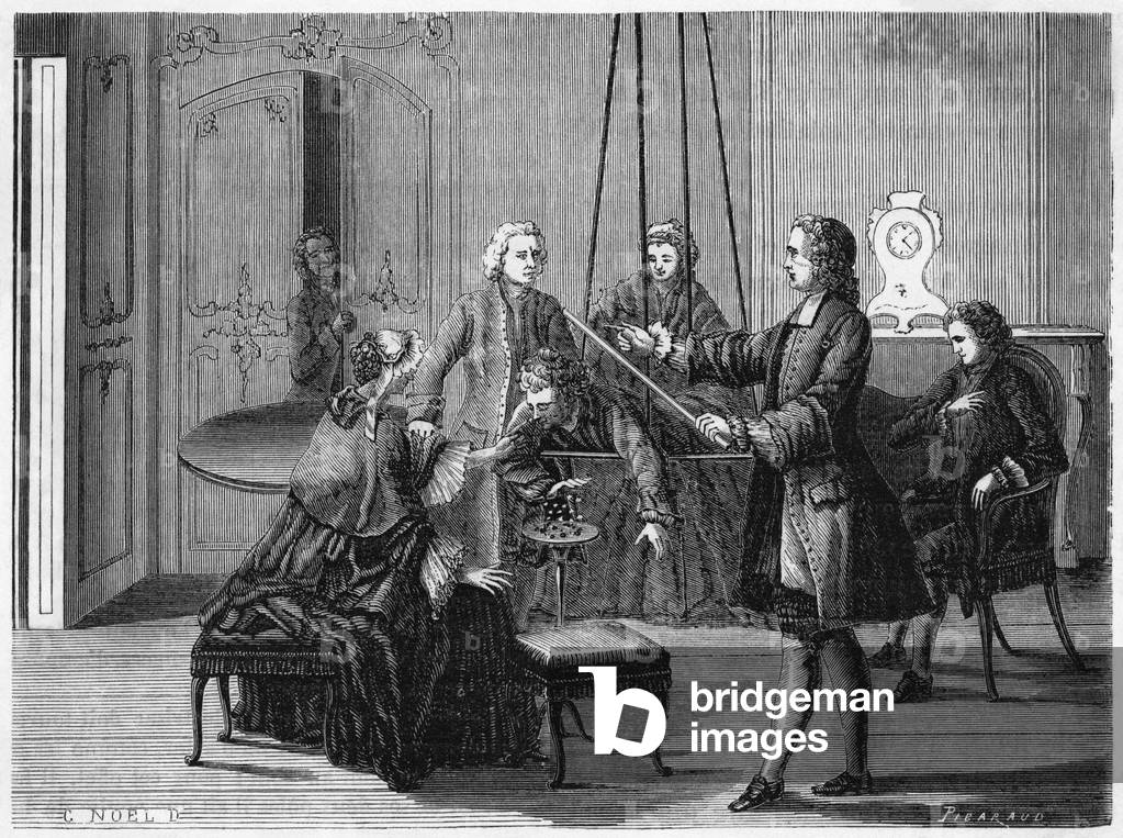 Bild von Gravur "WATSONS EXPERIMENT" 1745