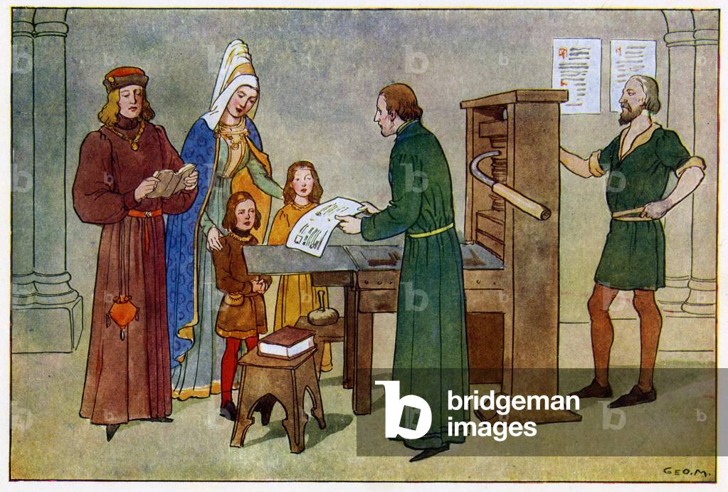 William Caxton verifica una prova