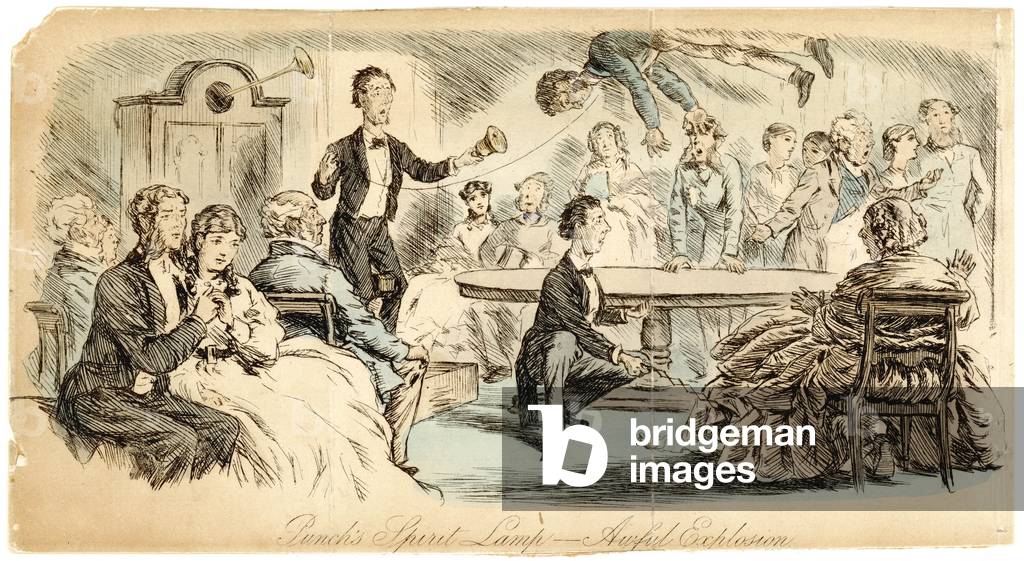 Image of Print depicting LEVITATION SEANCE 1863 by John Leech