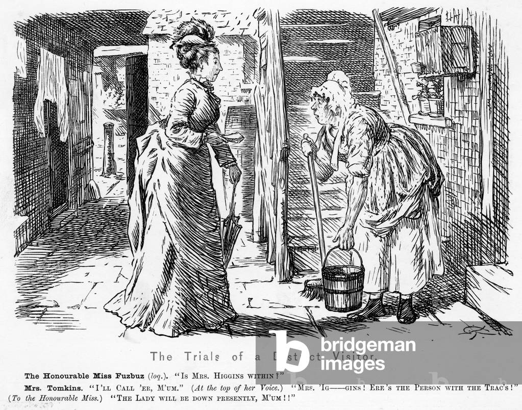Image of Print depicting A DISTRICT VISITOR 1860 by Charles Keene