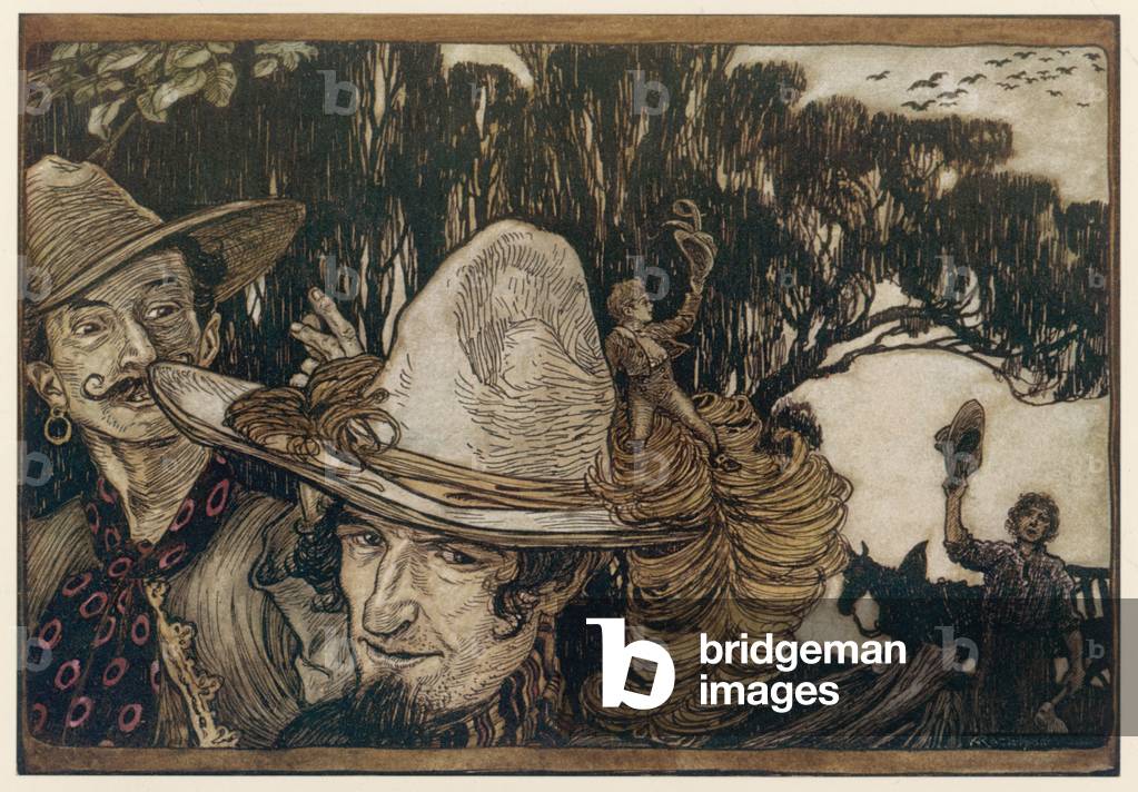 Bild von Druck "Tom: Daumen auf einem Hut" von Arthur Rackham