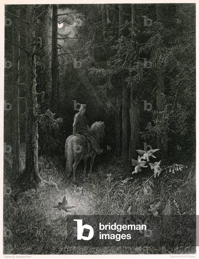 Bild von Gravur "Ritter und Feen" von Gustave Dore