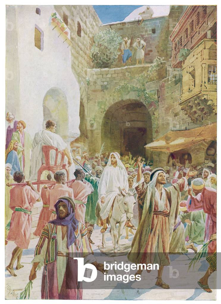 Bild von Druck "PALMSONNTAG" 1890 von William Brassey Hole