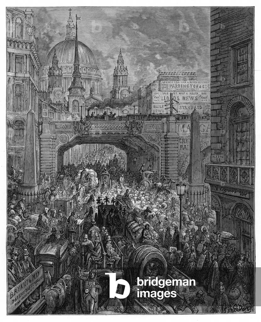 Image de Gravure représentant LUDGATE HILL/1870 1870 par Gustave Dore