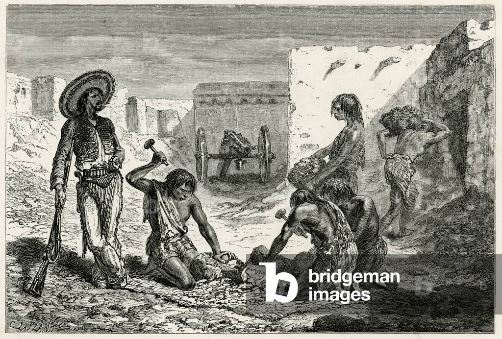 Immagine di Incisione "Estrazione dell'argento - Messico" 1869