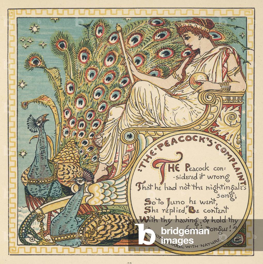 Immagine di Stampa "Giunone e il pavone" 1887 di Walter Crane