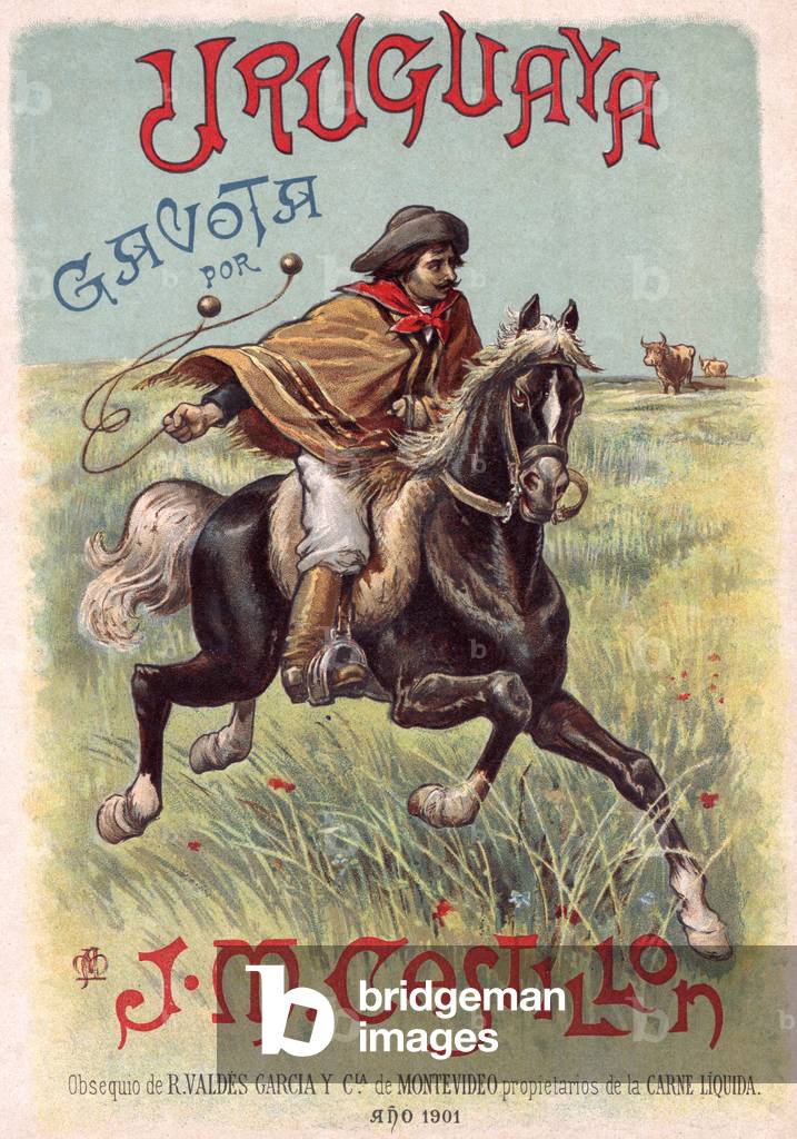 Image de Estampe représentant GAUCHO UTILISANT DES BOLAS 1901