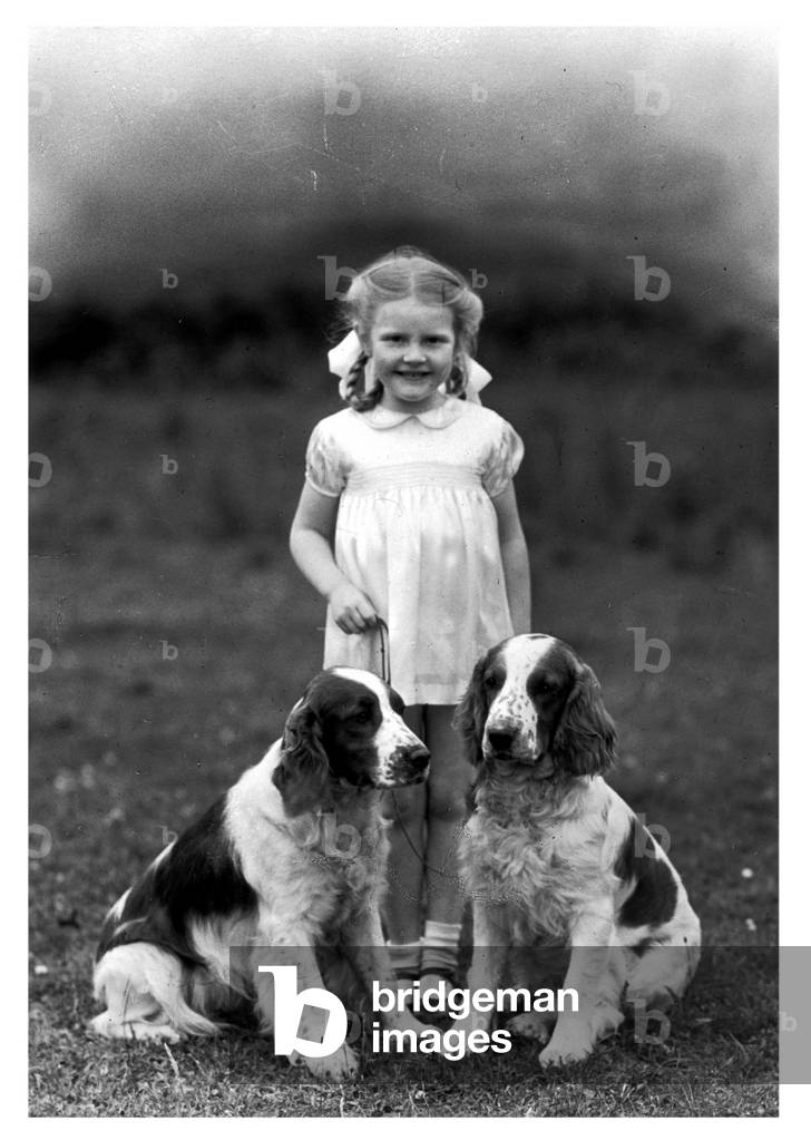 Image de Photographie représentant AUTOMNE/ENFANT & ÉPAGNEUL 1946 par Thomas Fall